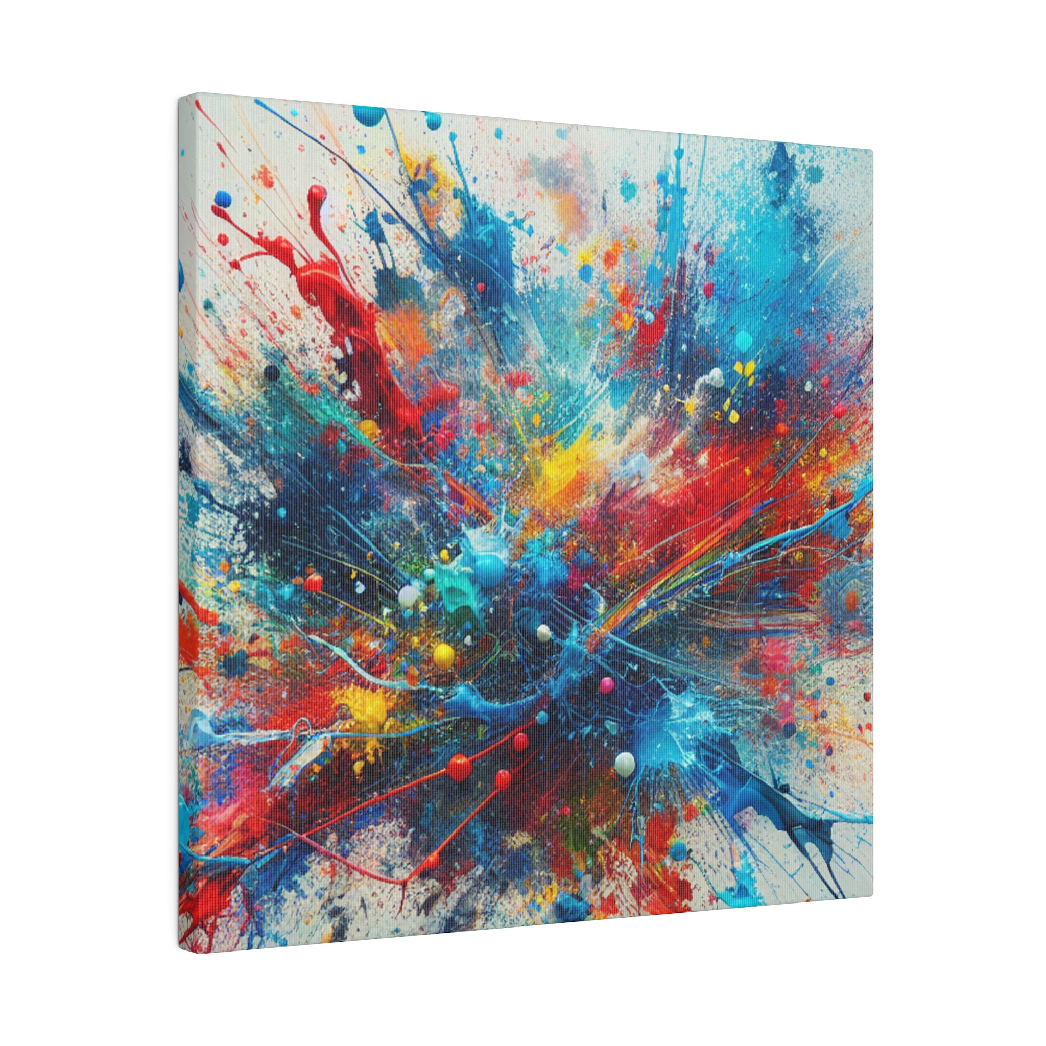 Rhythmic Colorburst Splatter Canvas