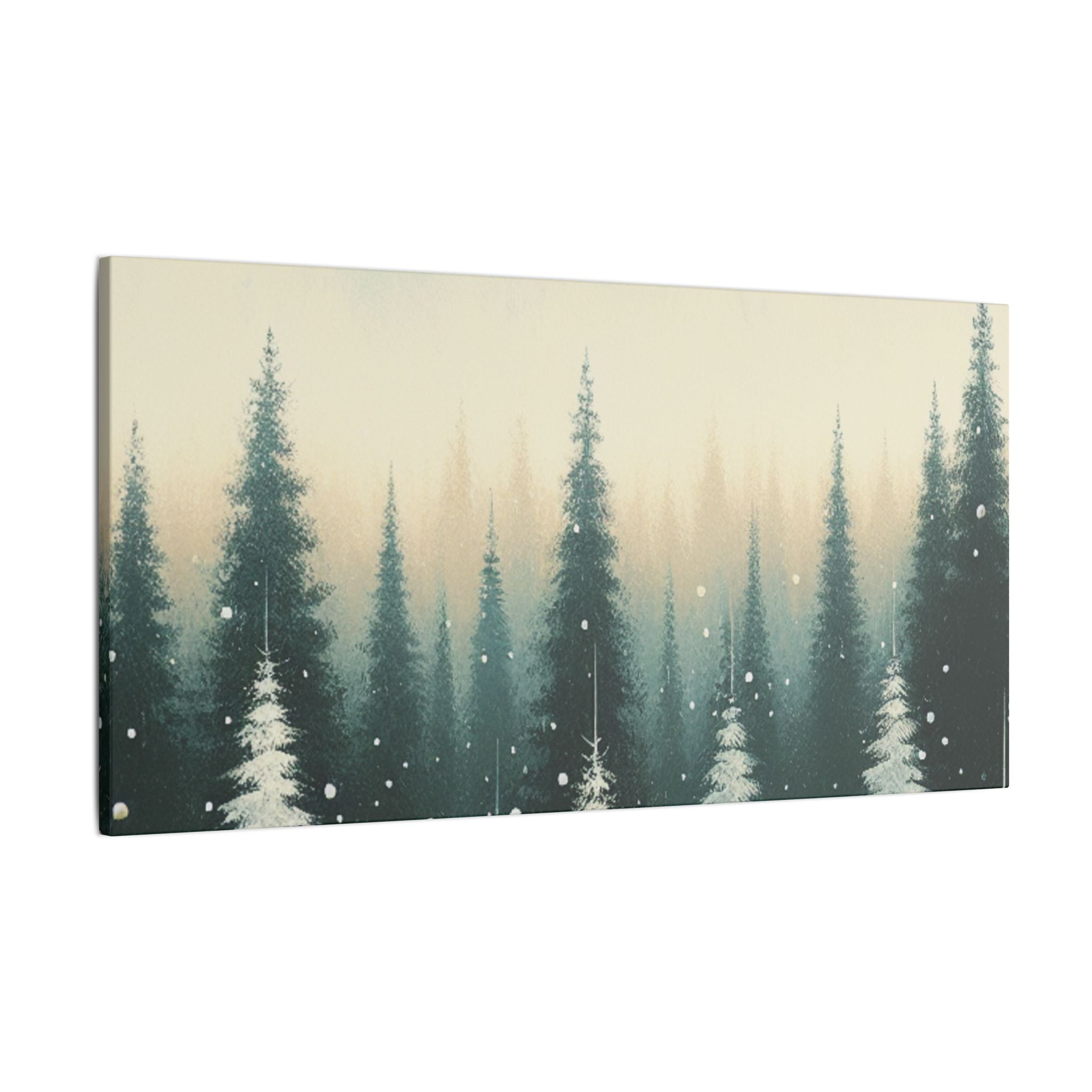 Winter Pine Tree Skyscape Canvas