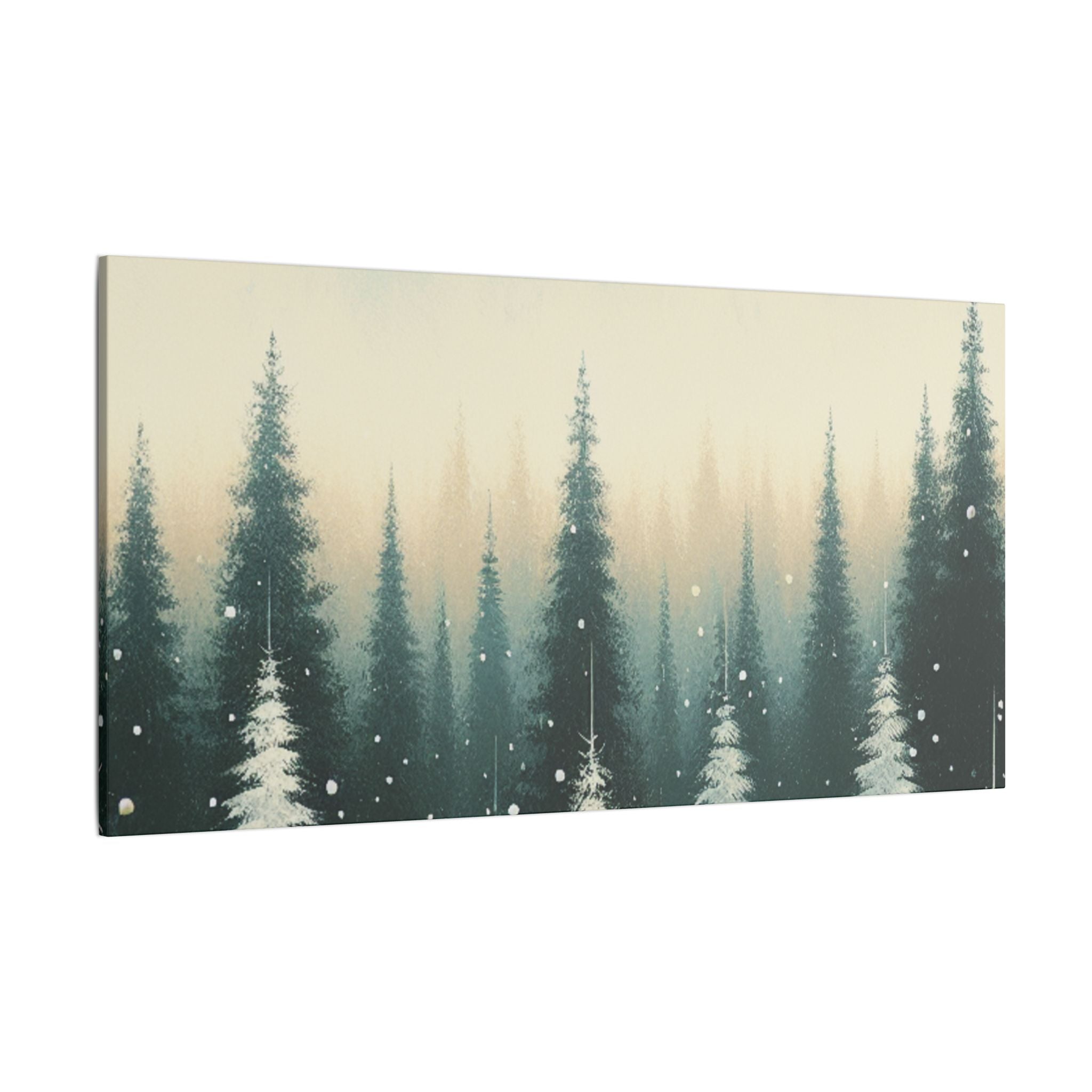 Winter Pine Tree Skyscape Canvas