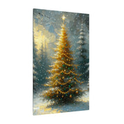 Christmas Tree in Snowy Clearing Canvas