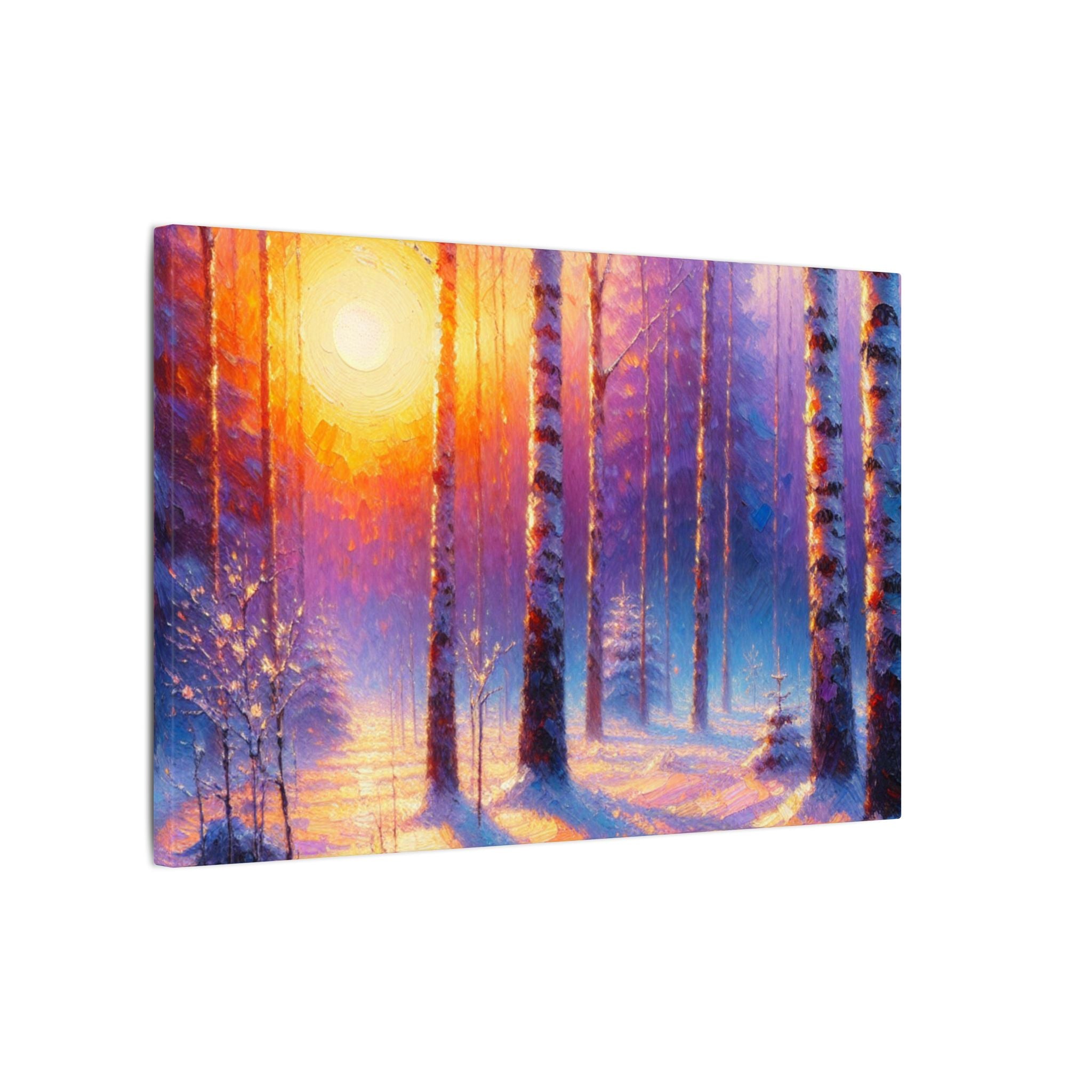 Birch Forest Sunset Canvas