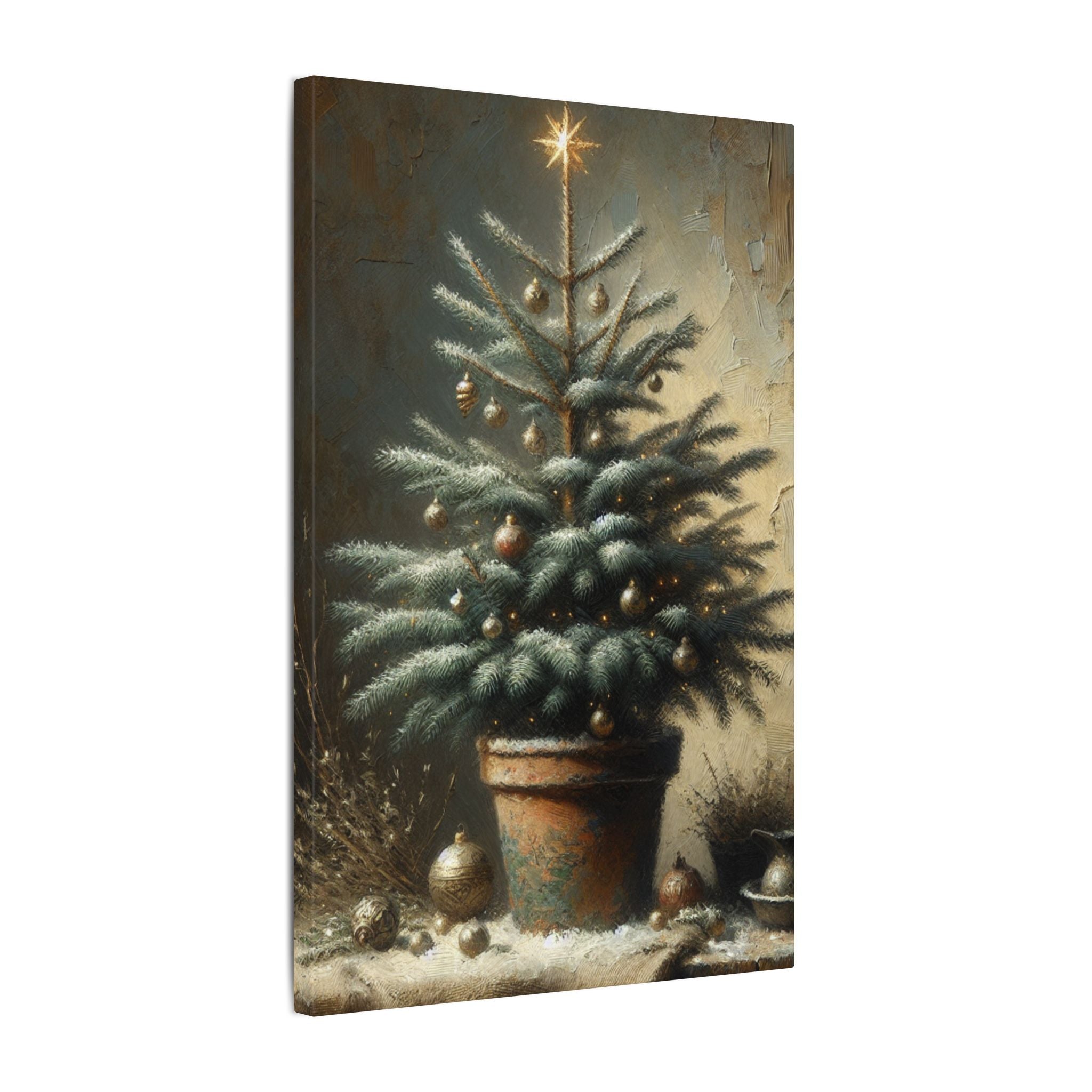 Rustic Christmas Spruce Canvas