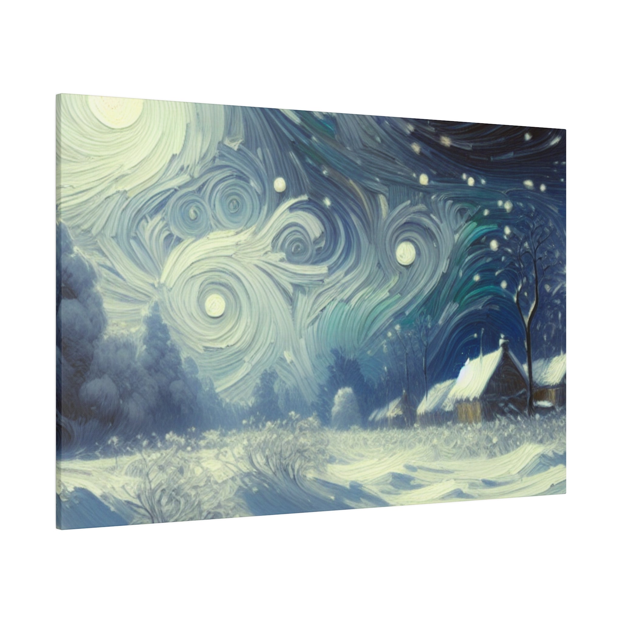 Blizzard Cabin Expressionist Canvas