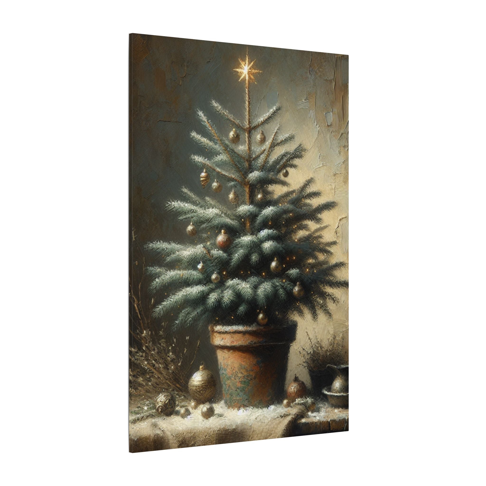 Rustic Christmas Spruce Canvas