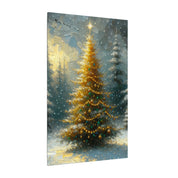 Christmas Tree in Snowy Clearing Canvas