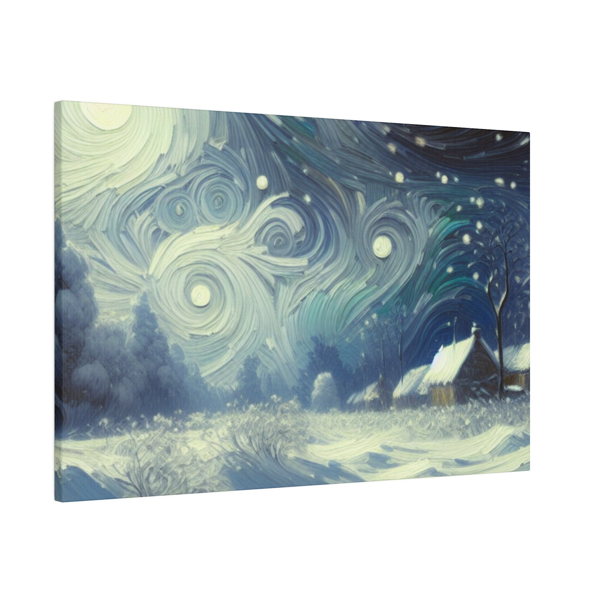 Blizzard Cabin Expressionist Canvas