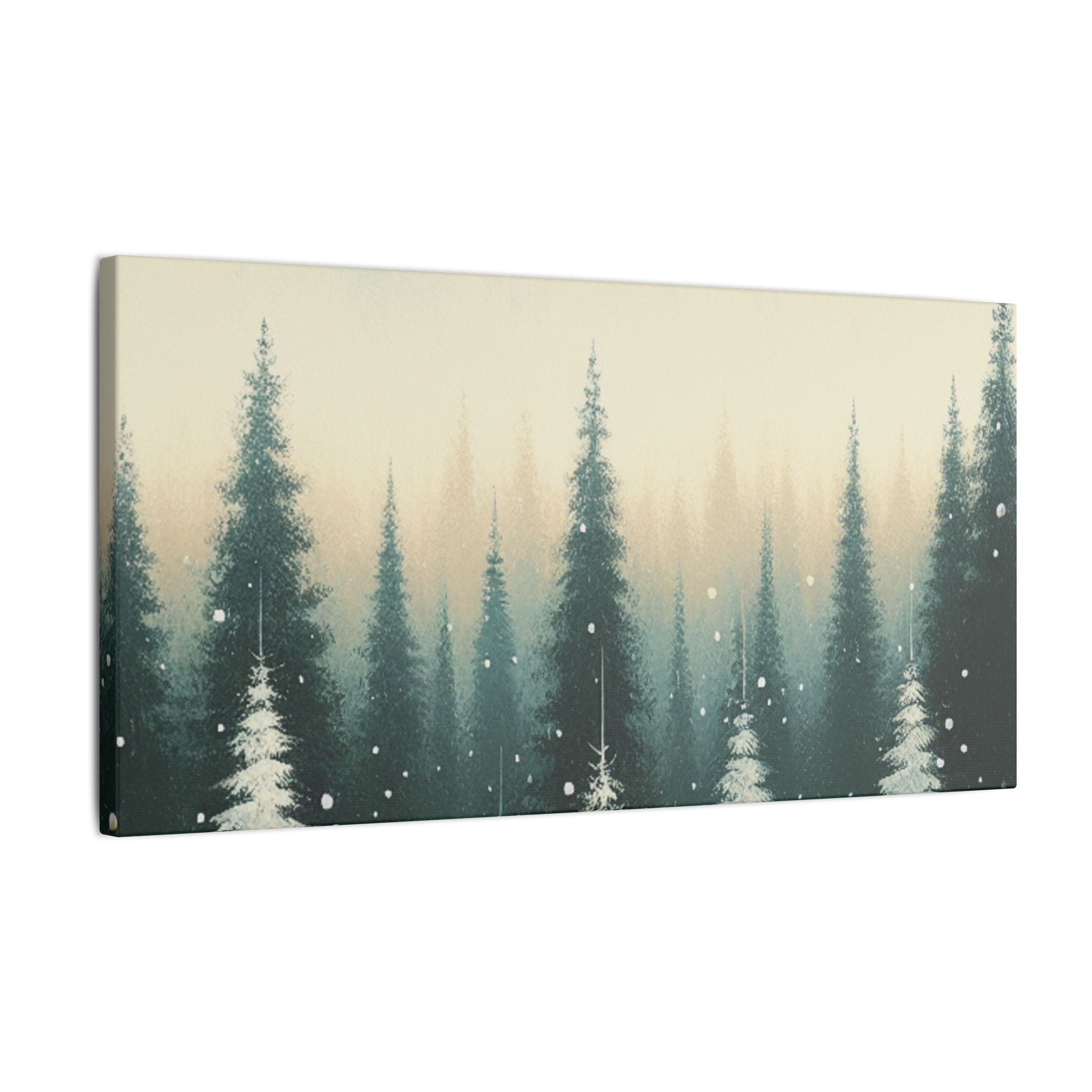 Winter Pine Tree Skyscape Canvas