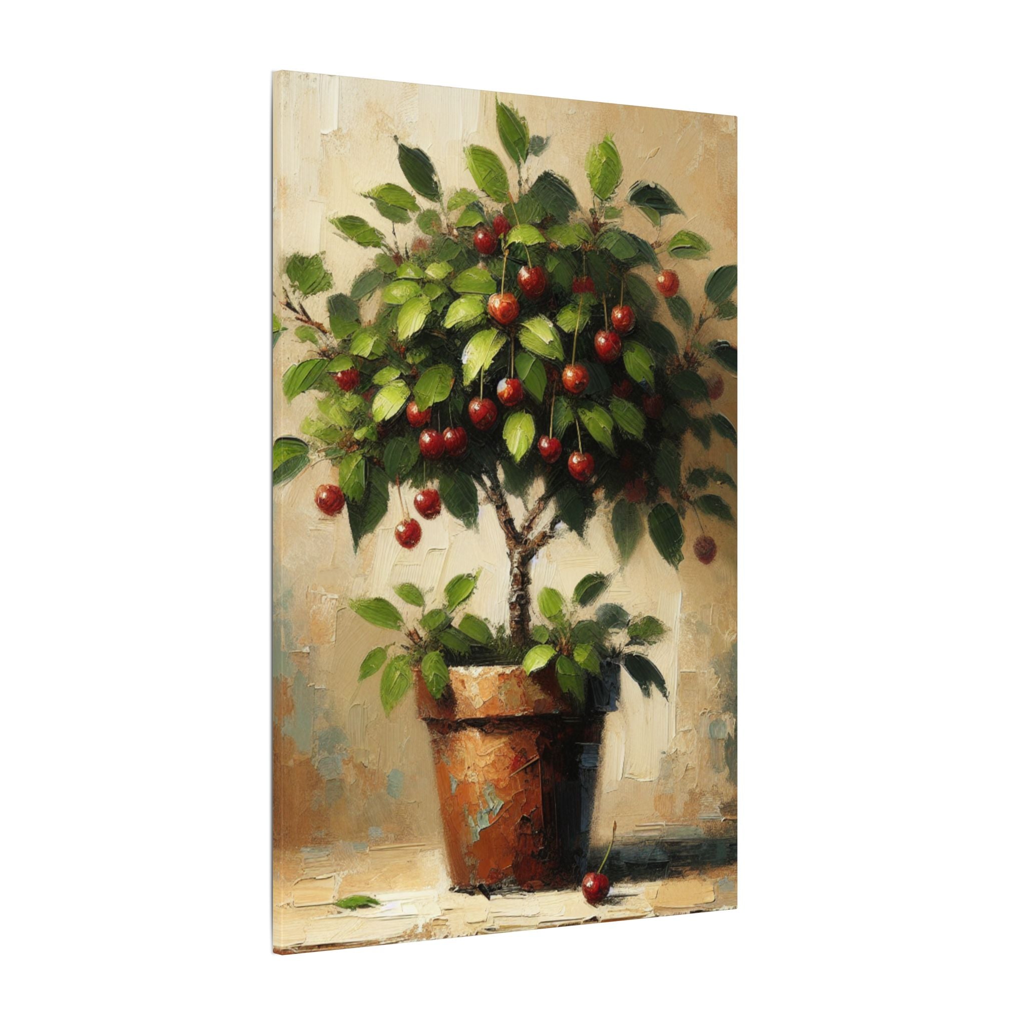 Rustic Cherry Tree In Pot Canvas