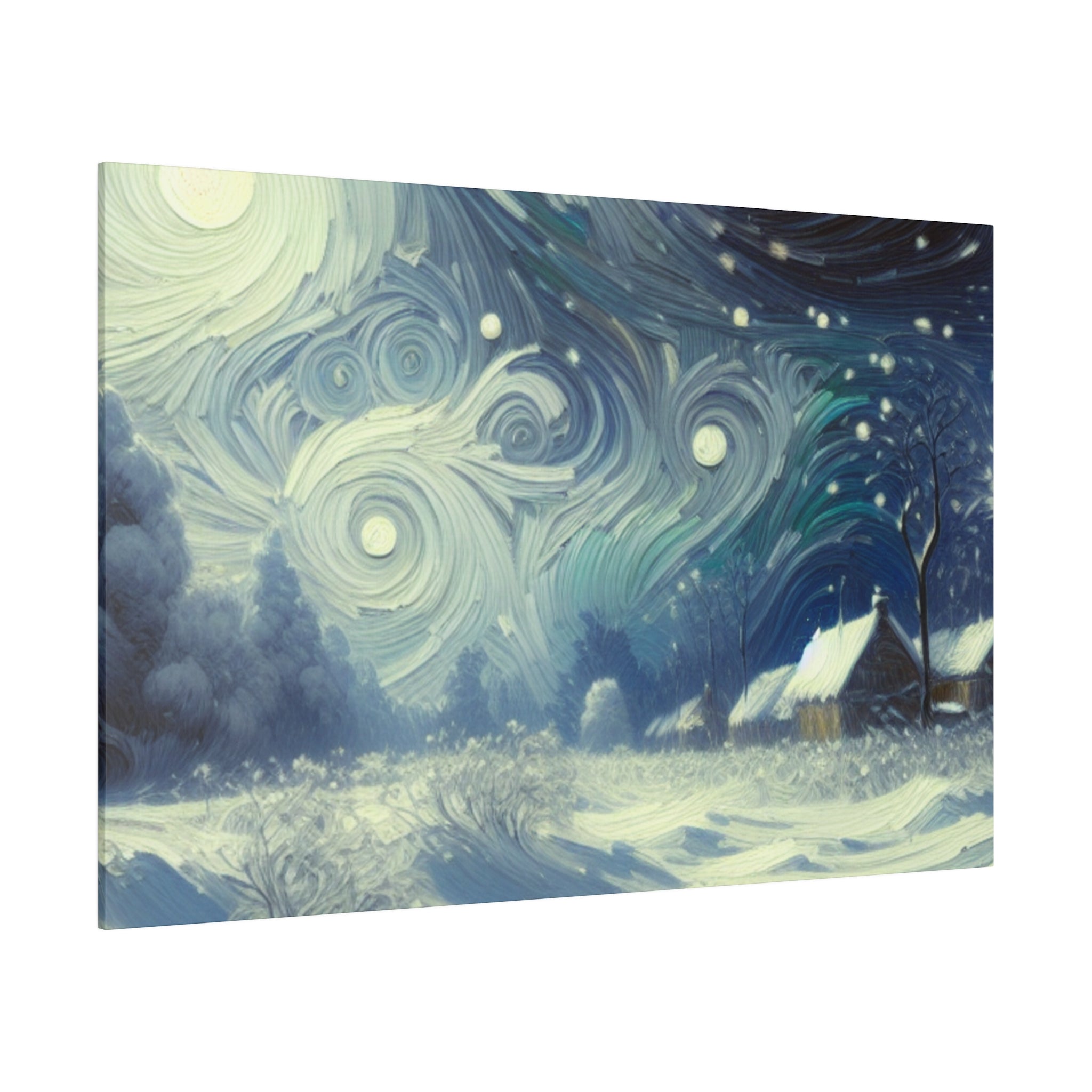 Blizzard Cabin Expressionist Canvas