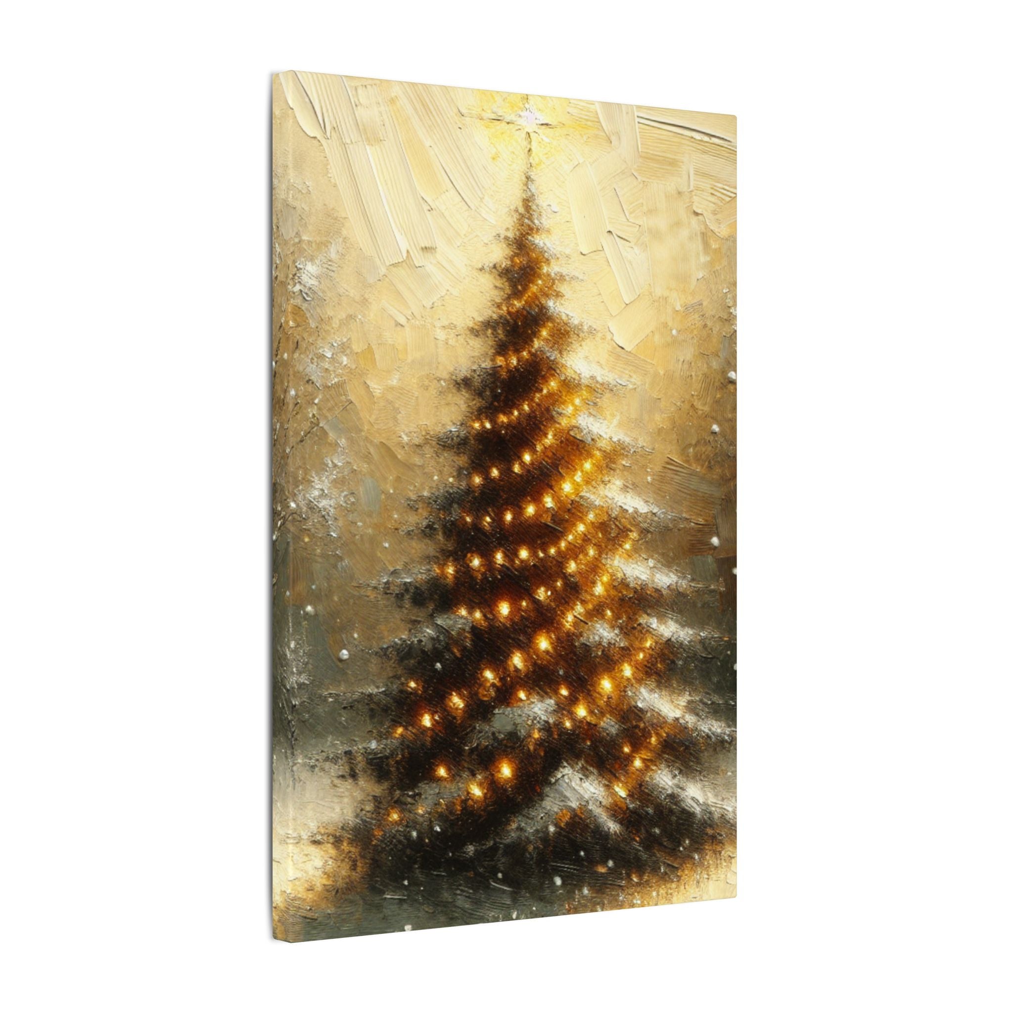 Snow-Lit Christmas Tree Canvas