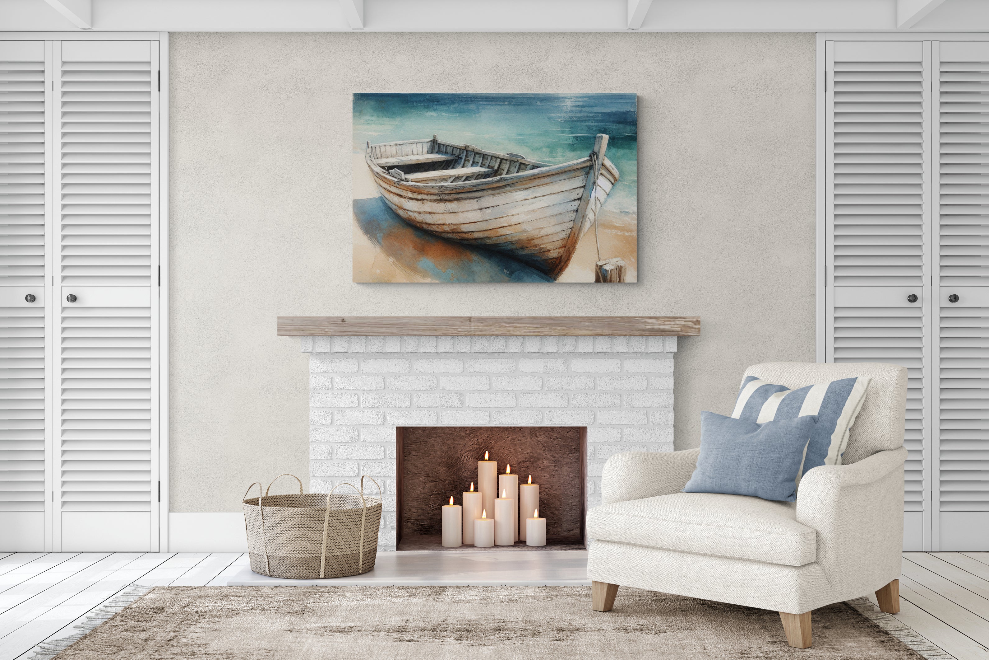 Sun-Washed Rowboat Canvas
