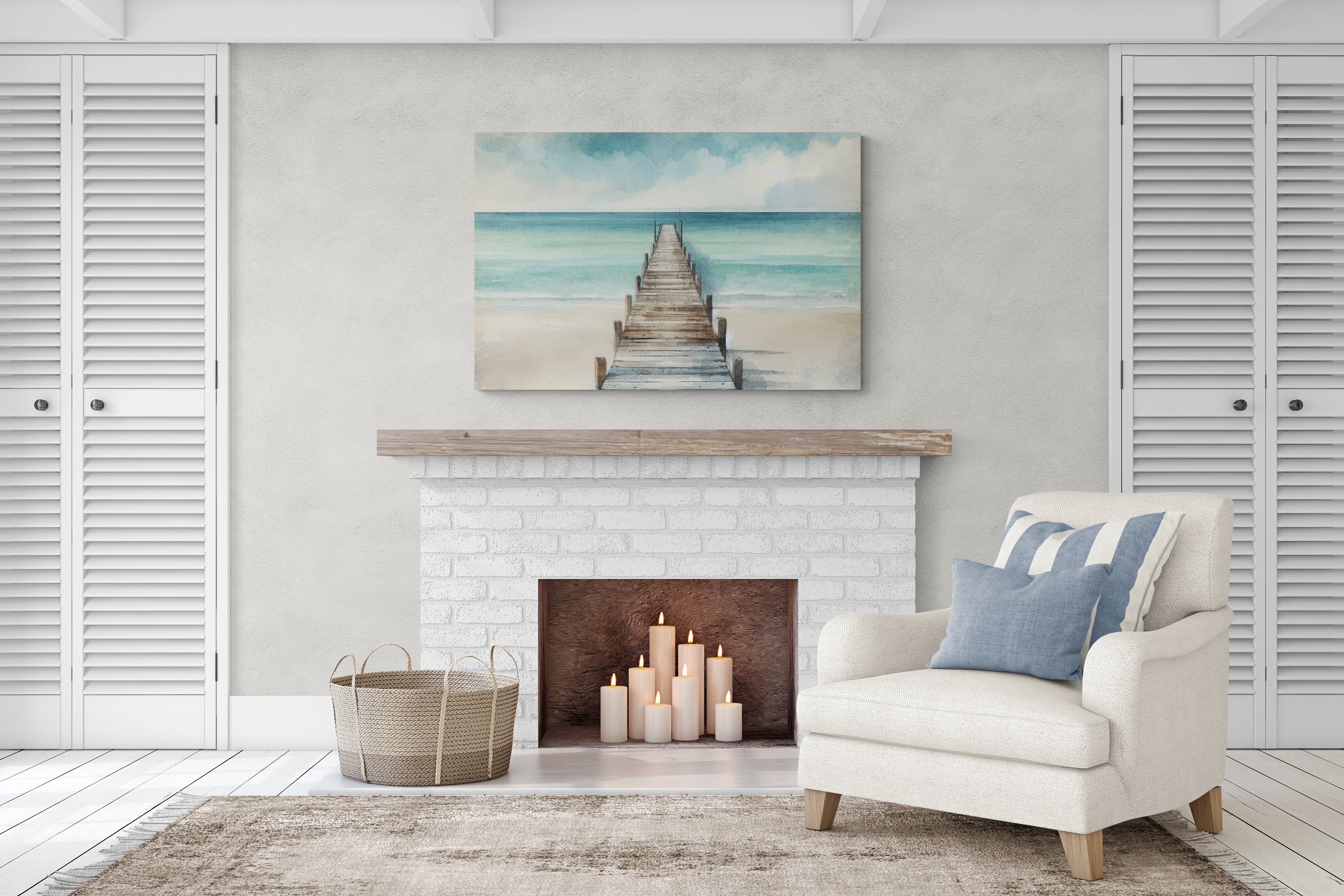 Weathered Dock Seascape Canvas
