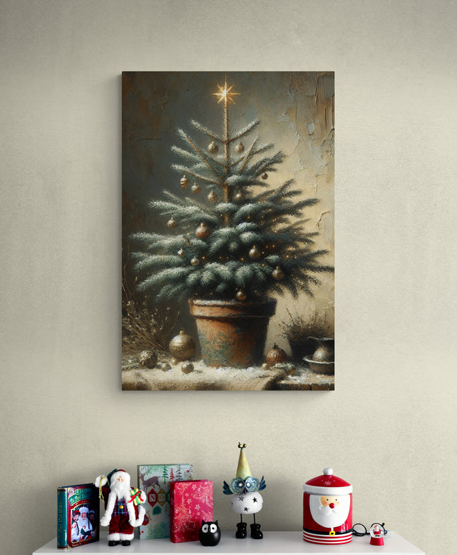 Rustic Christmas Spruce Canvas