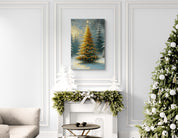 Christmas Tree in Snowy Clearing Canvas