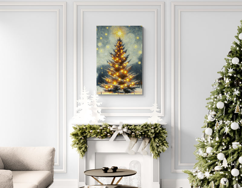 Glowing Christmas Tree Canvas