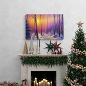 Sunset Birch Forest Canvas