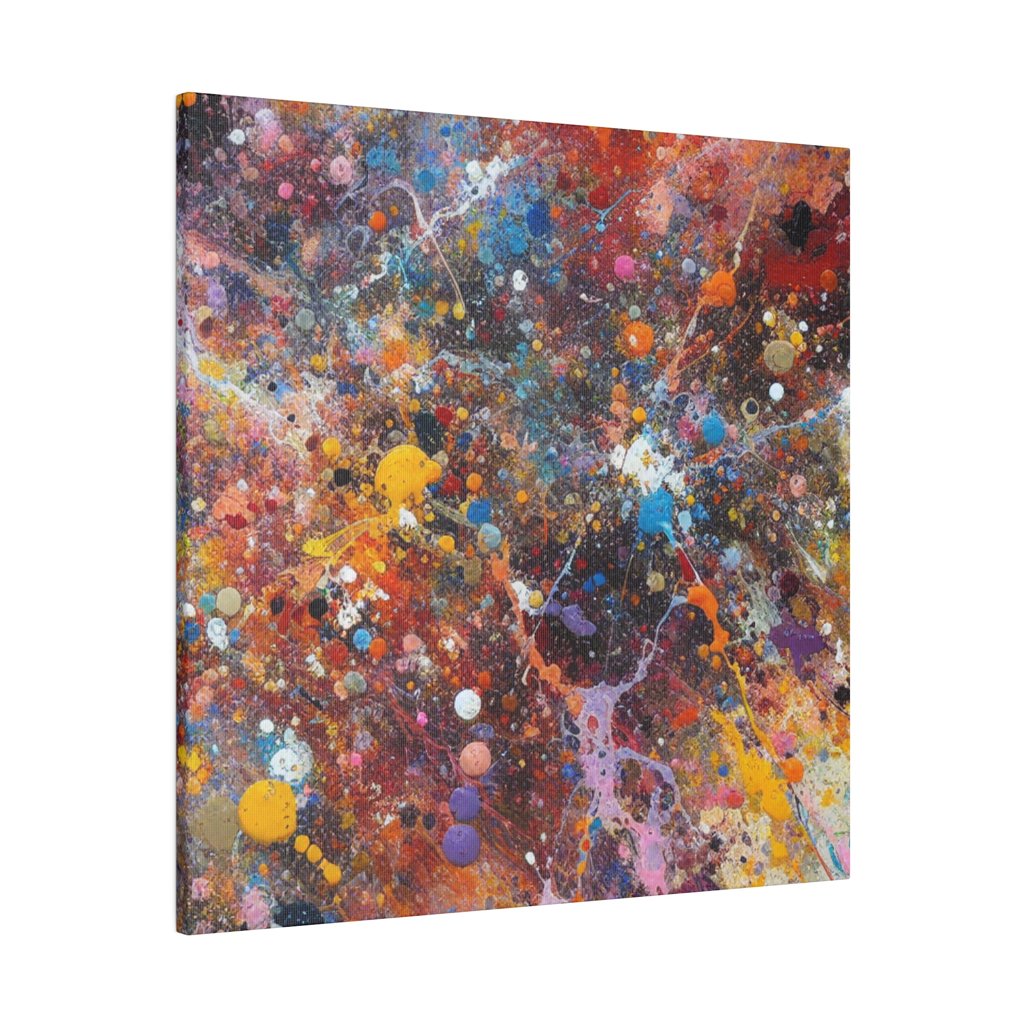 Cosmic Chaos Splatter Canvas