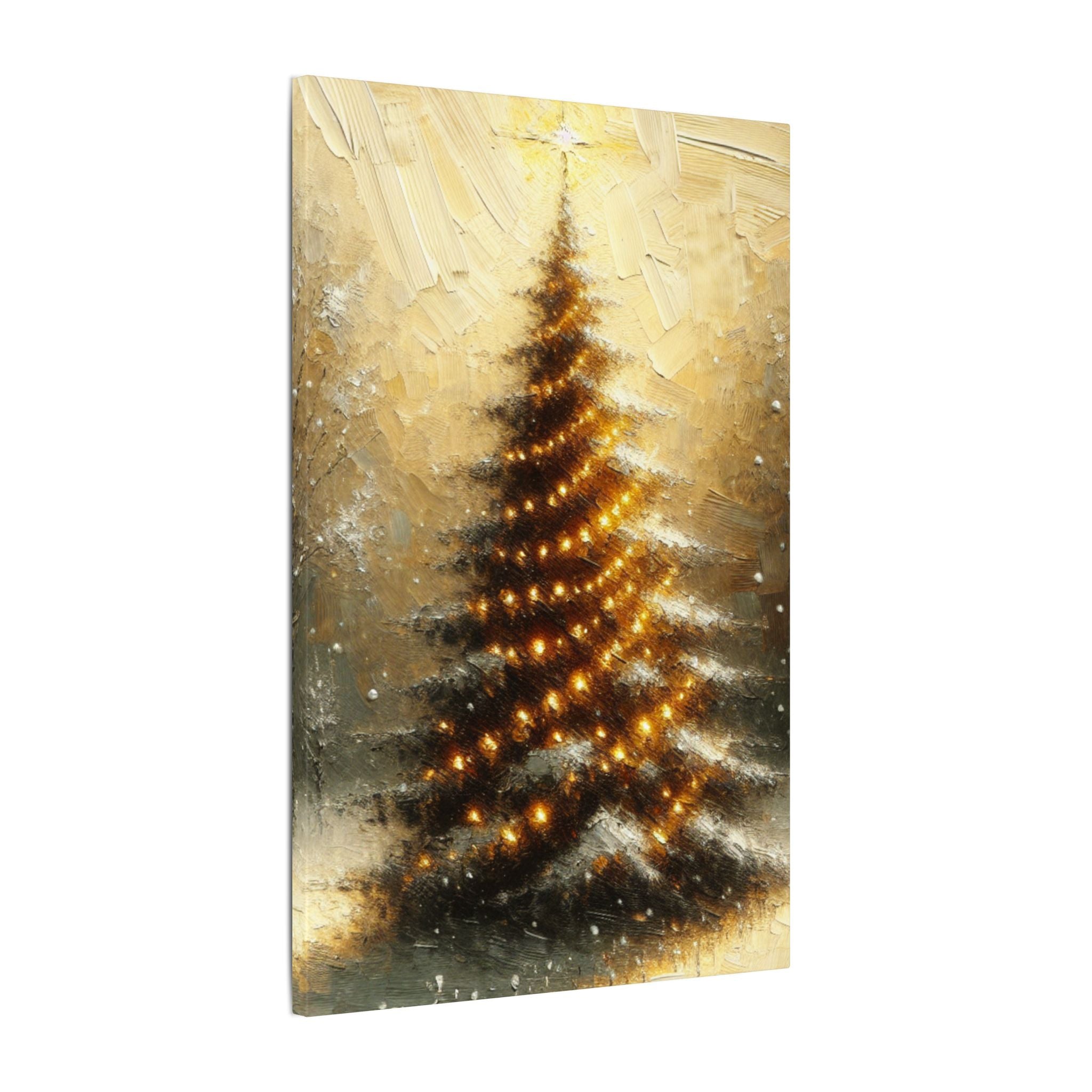 Snow-Lit Christmas Tree Canvas