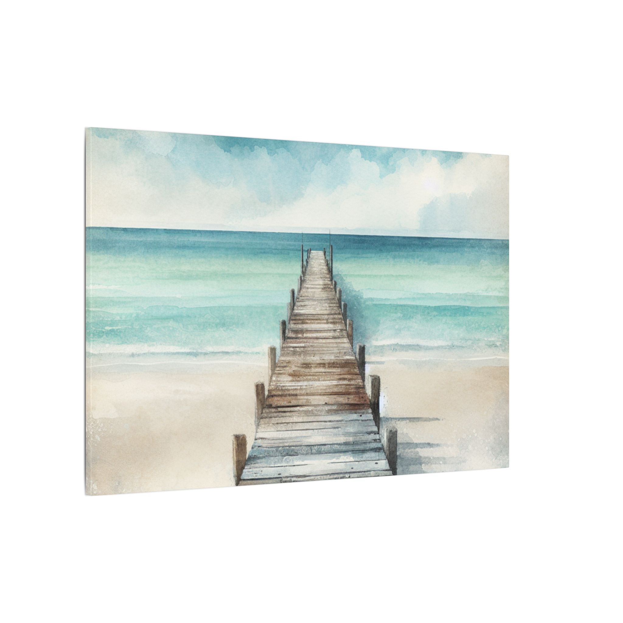 Weathered Dock Seascape Canvas