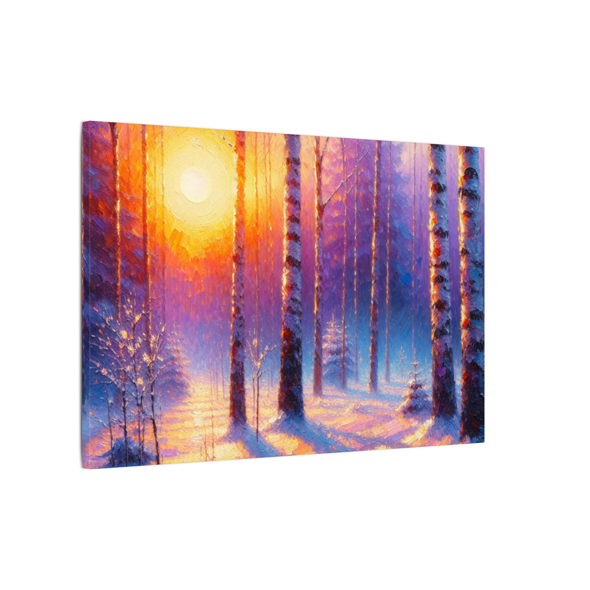 Birch Forest Sunset Canvas