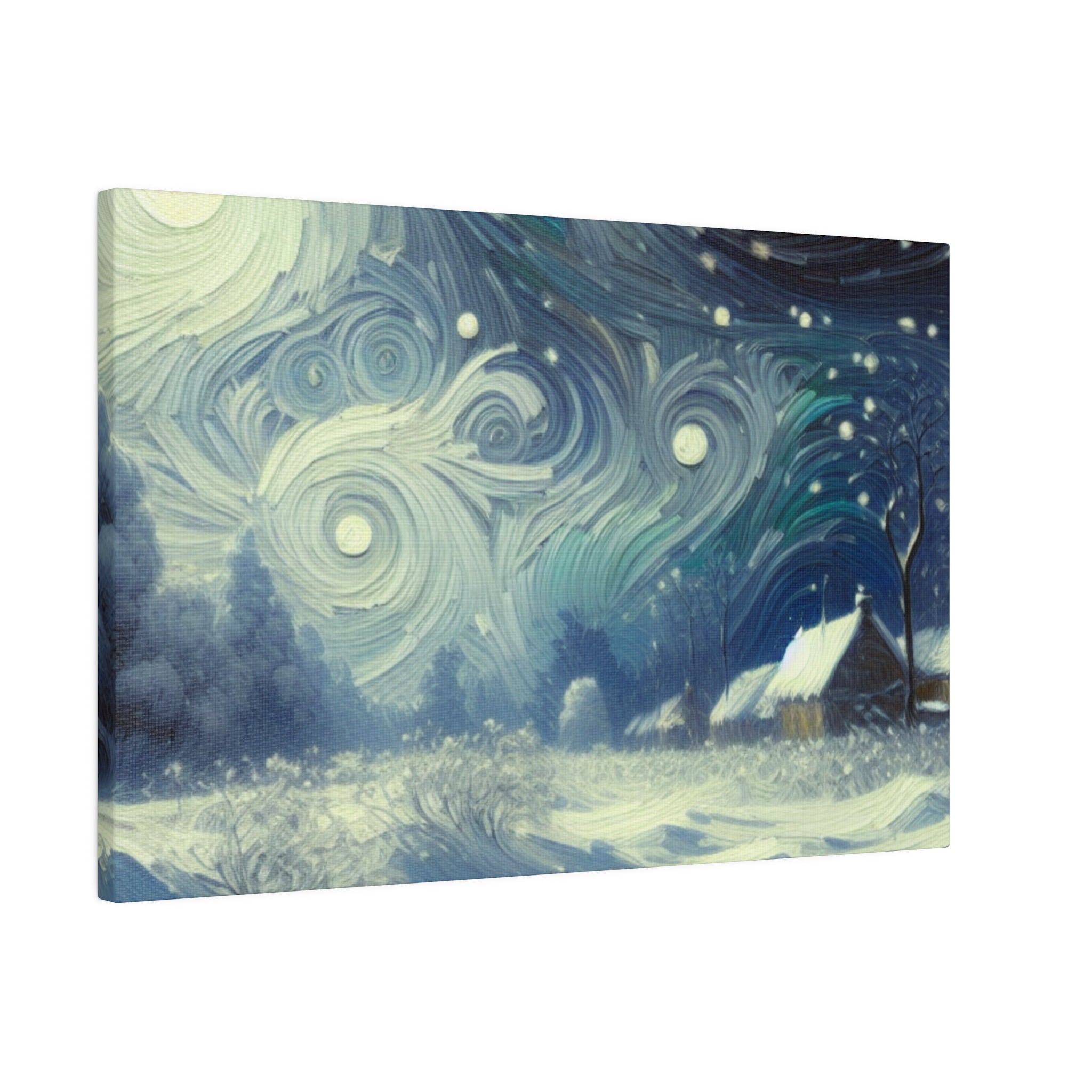 Blizzard Cabin Expressionist Canvas