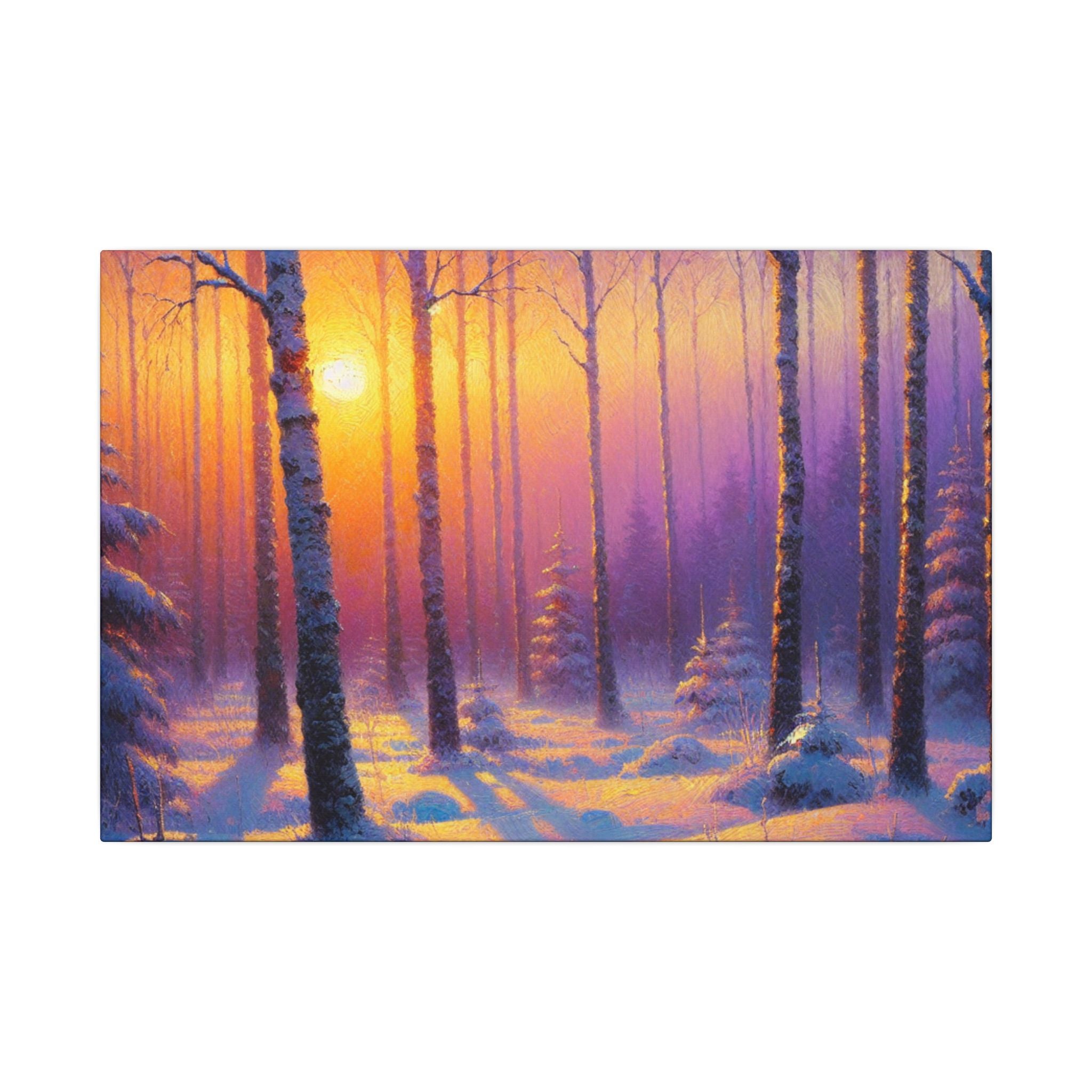 Sunset Birch Forest Canvas