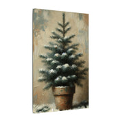 Rustic Spruce in Pot Canvas