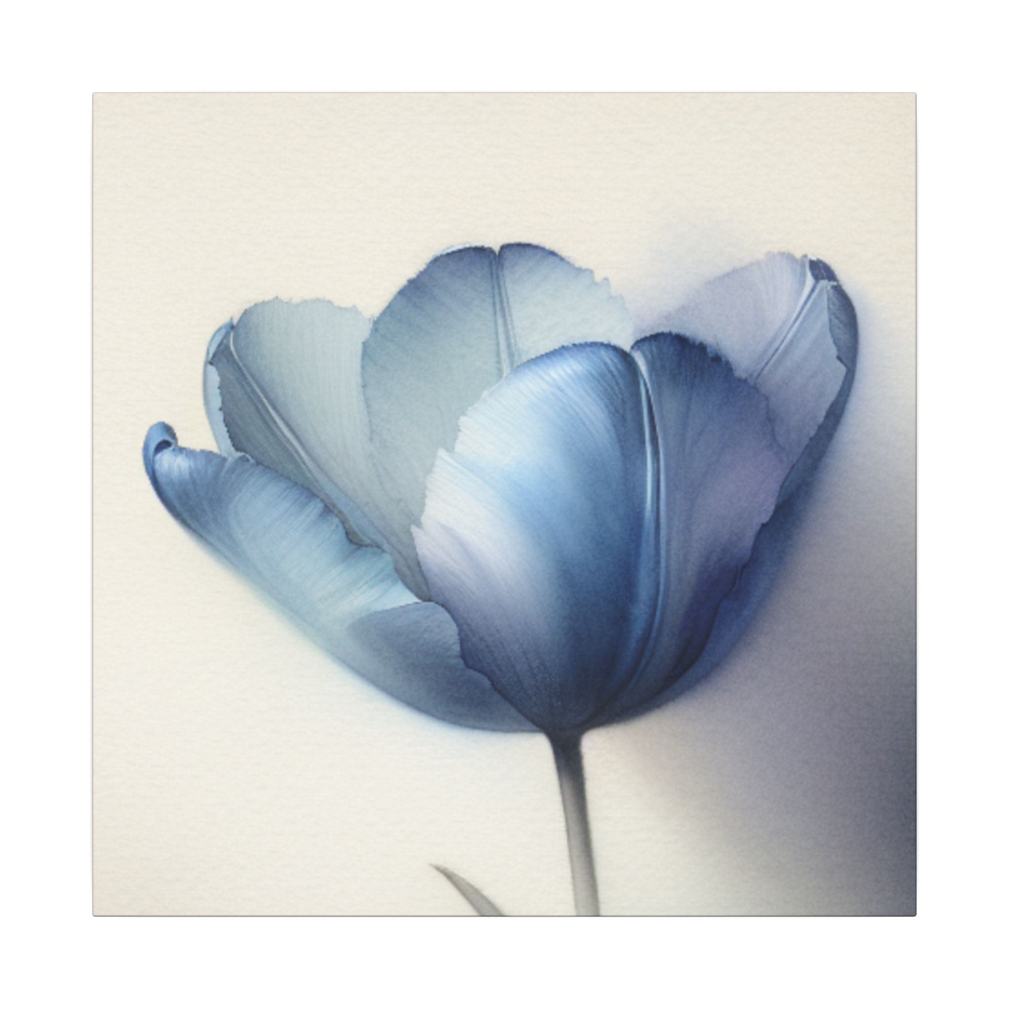 Blue Tulip Watercolor Canvas