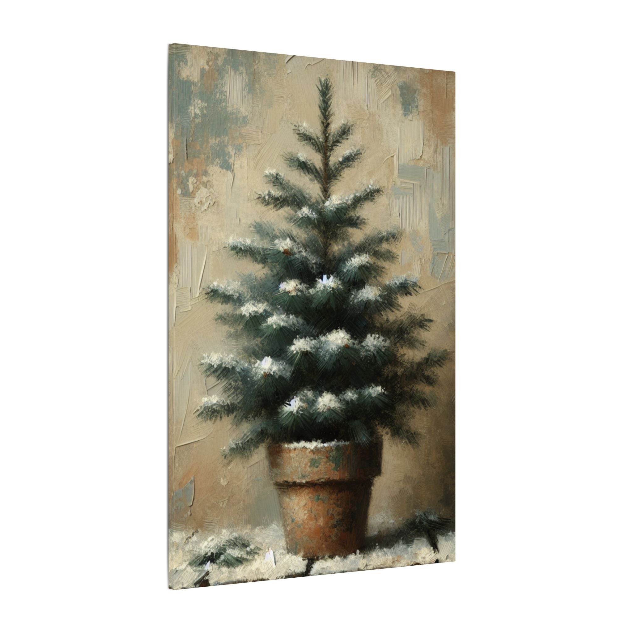 Rustic Spruce in Pot Canvas