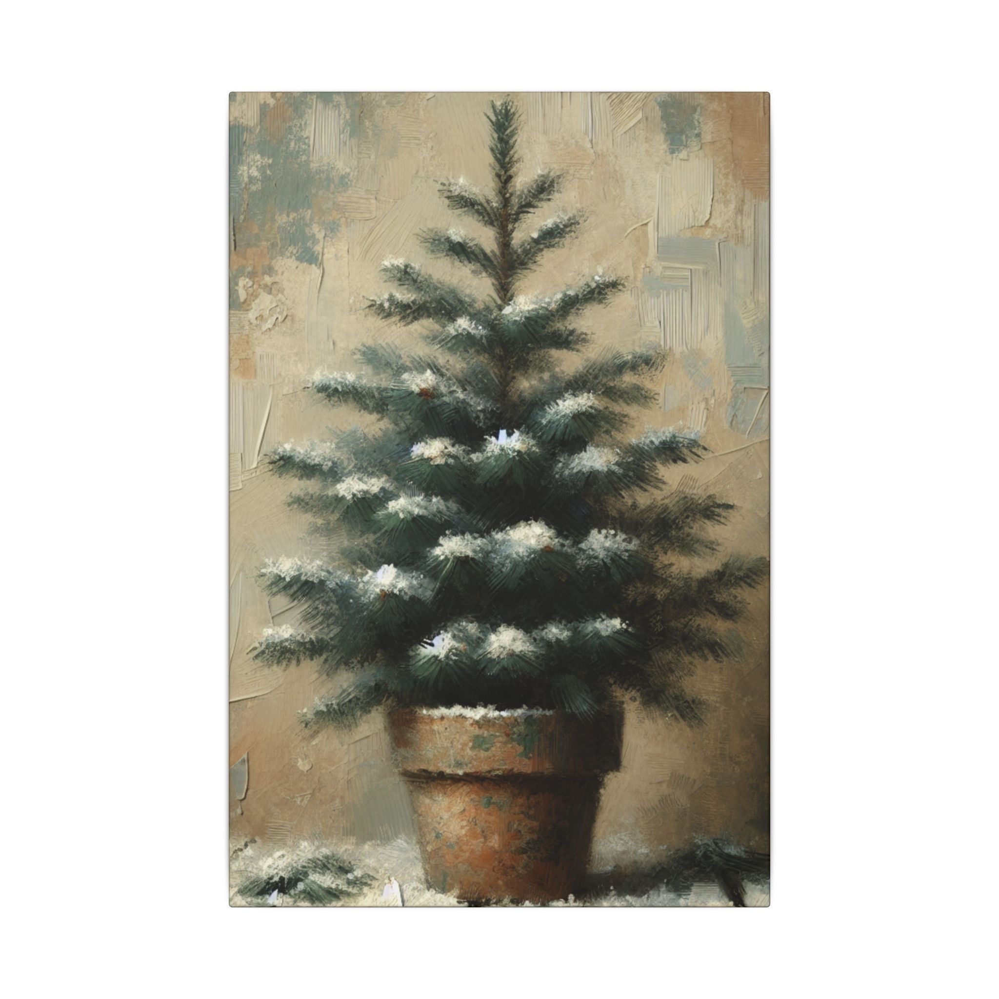 Rustic Spruce in Pot Canvas