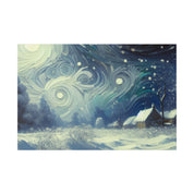 Blizzard Cabin Expressionist Canvas