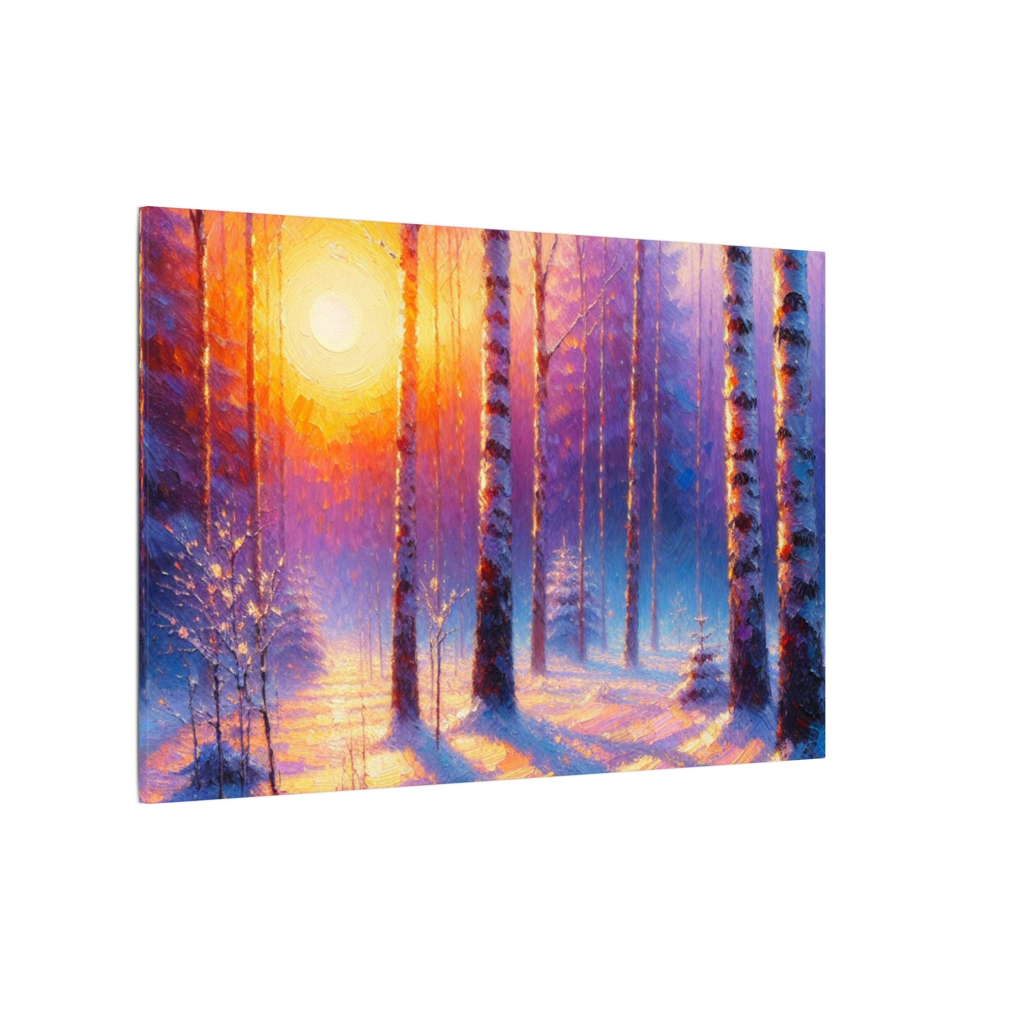 Birch Forest Sunset Canvas