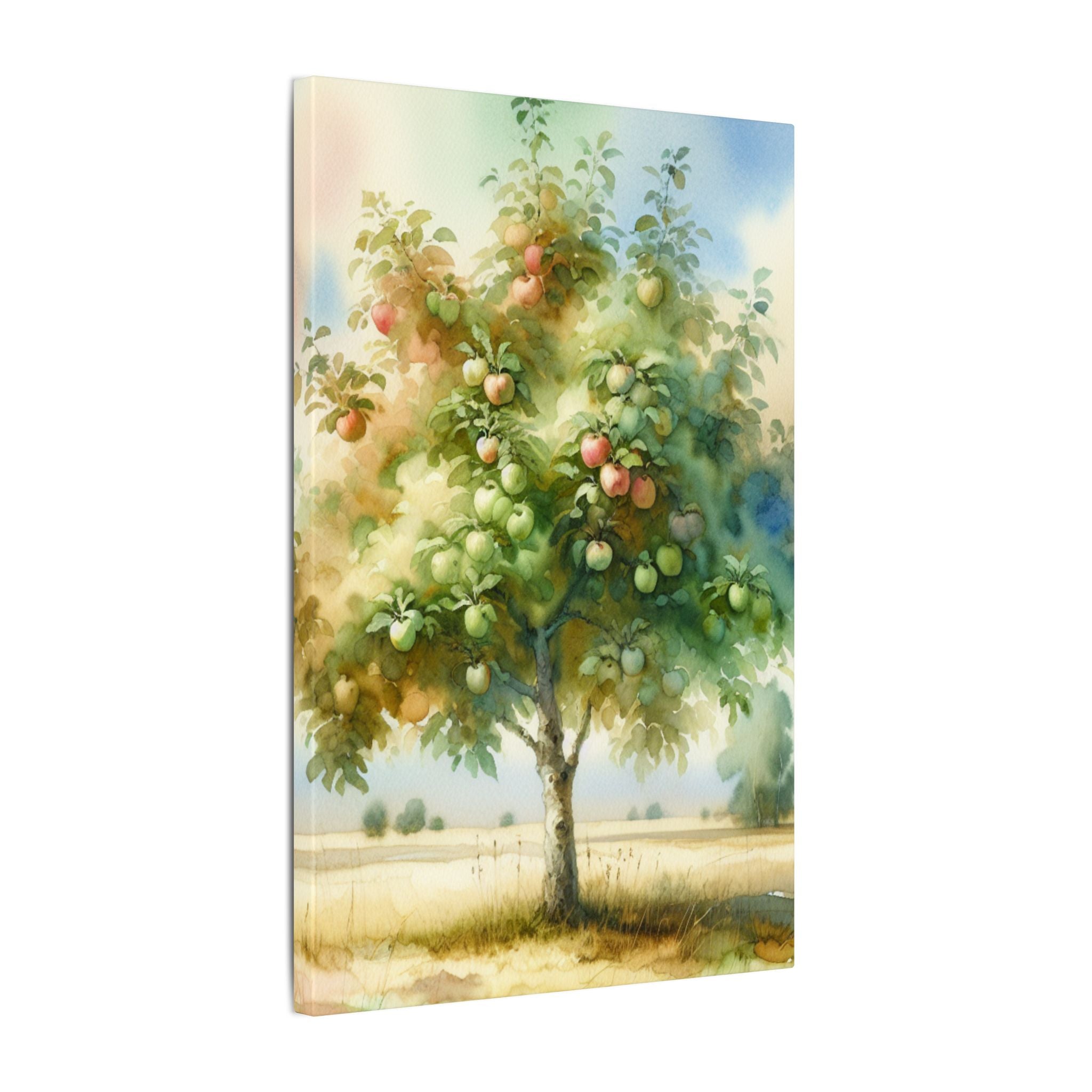 Solitary Apple Tree Pastoral Canvas