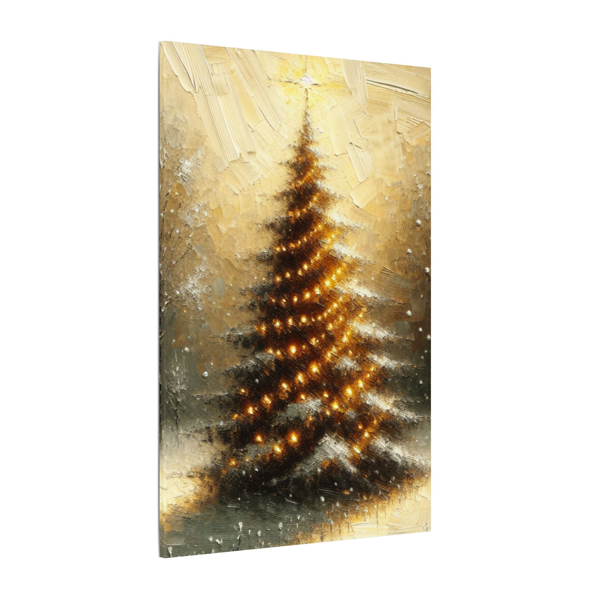 Snow-Lit Christmas Tree Canvas