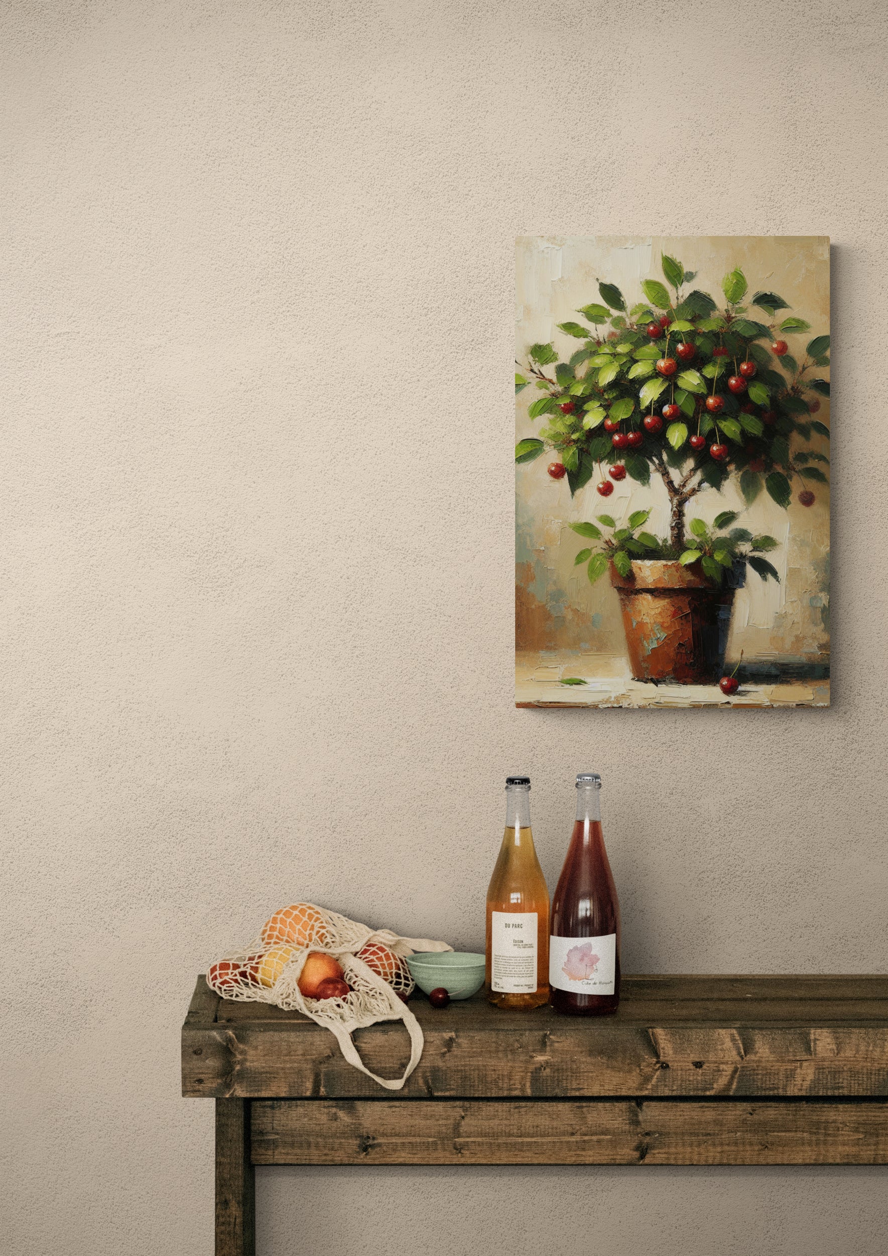 Rustic Lemon Tree In Pot Canvas
