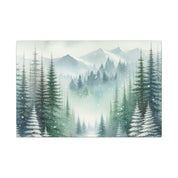 Winter Pines and Mountain Valley Canvas