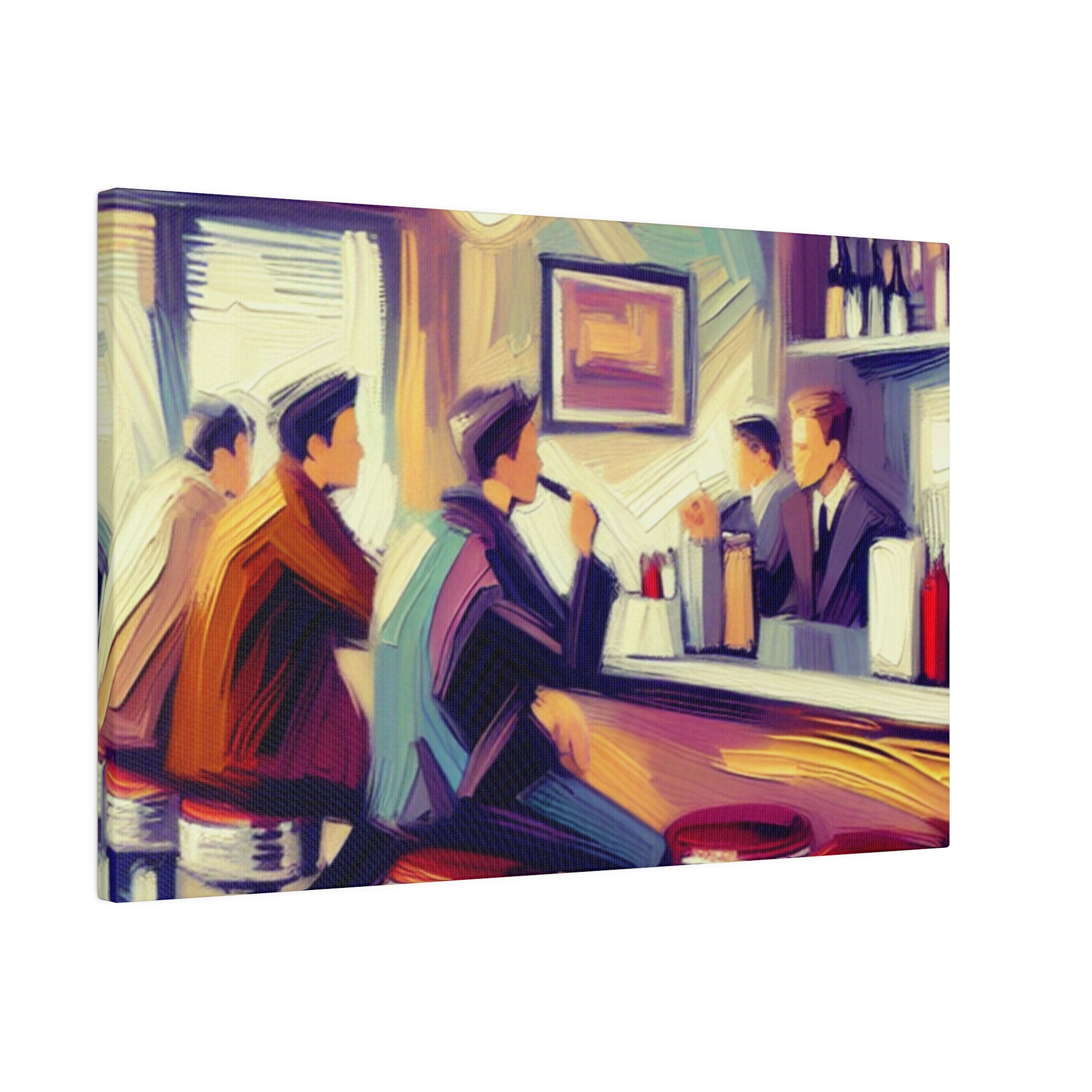 50s Afternoon Expressionist Diner Painting Canvas