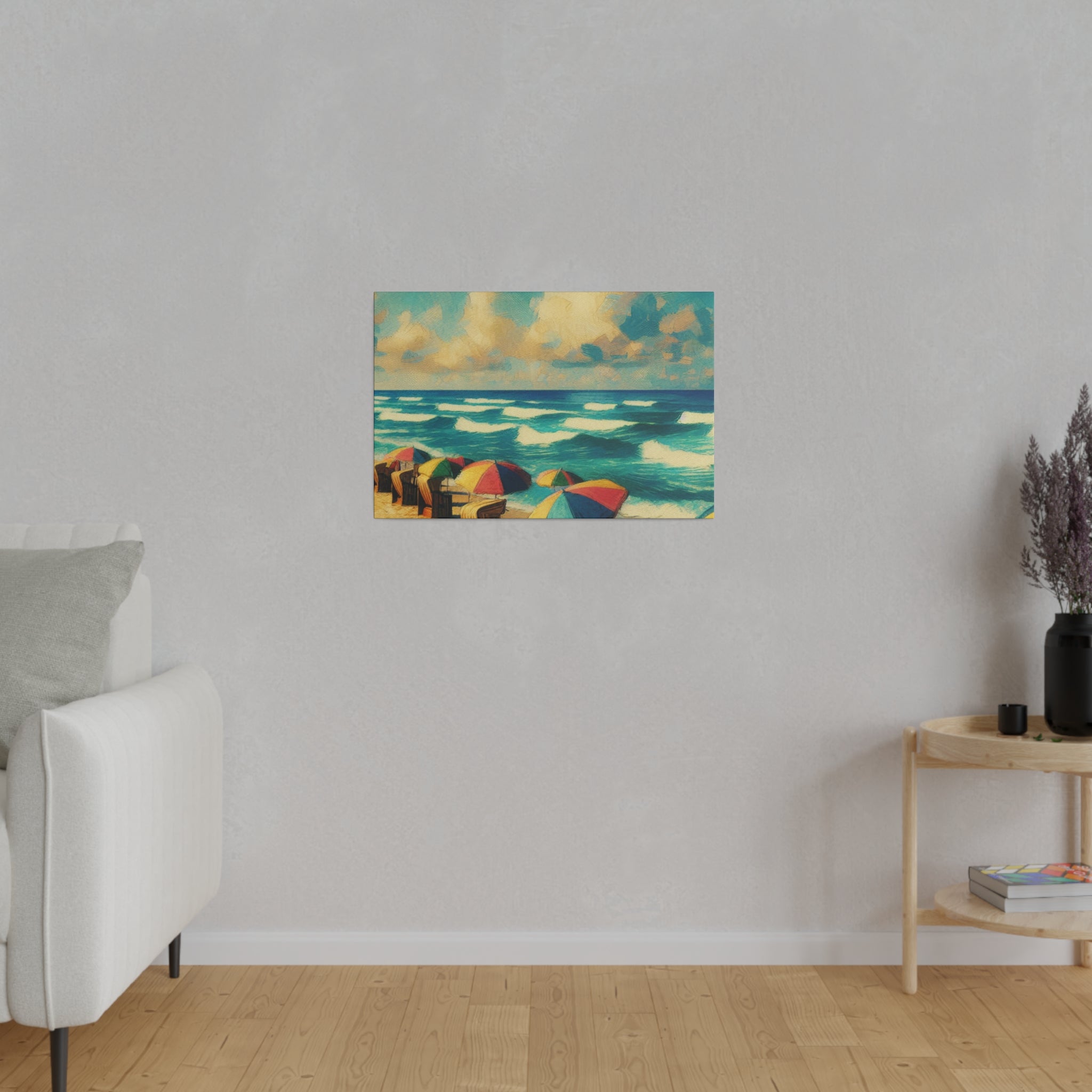 Nostalgic Shores Coastal Decor Beach Painting Canvas