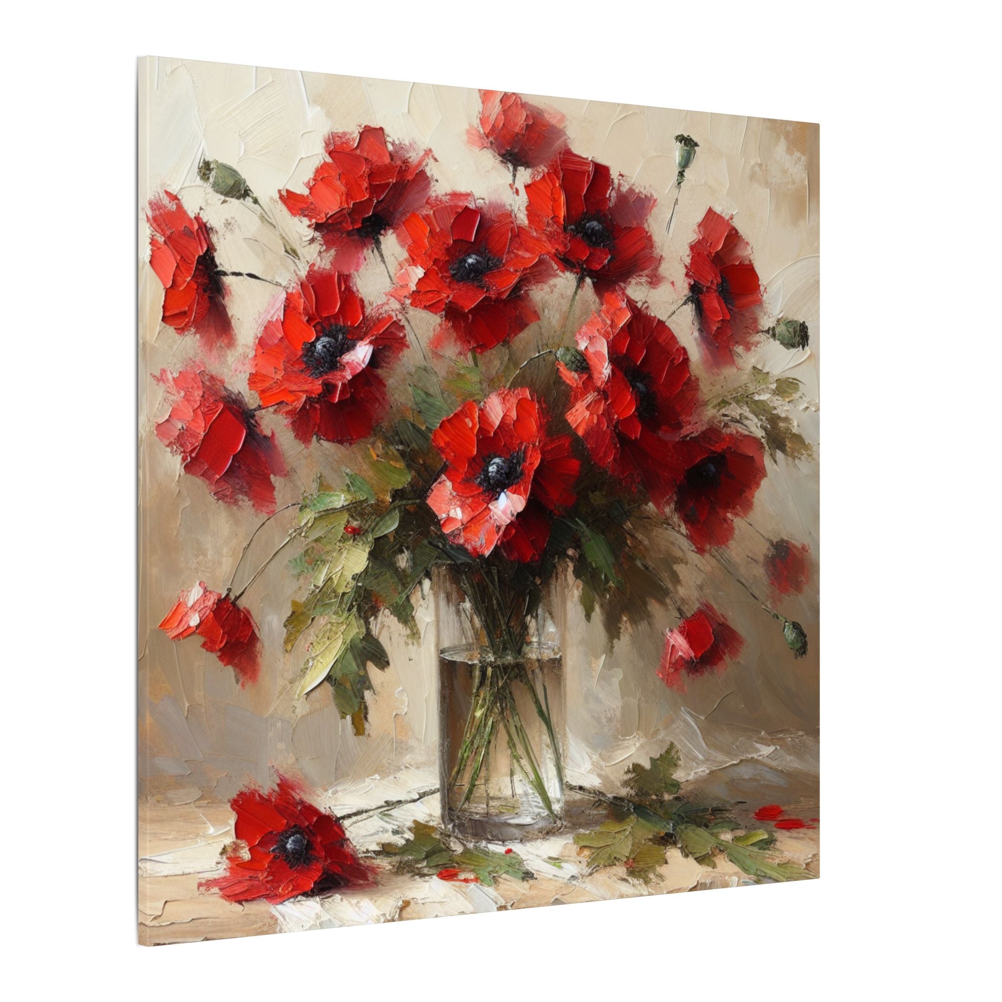 Rustic Red Poppies Canvas
