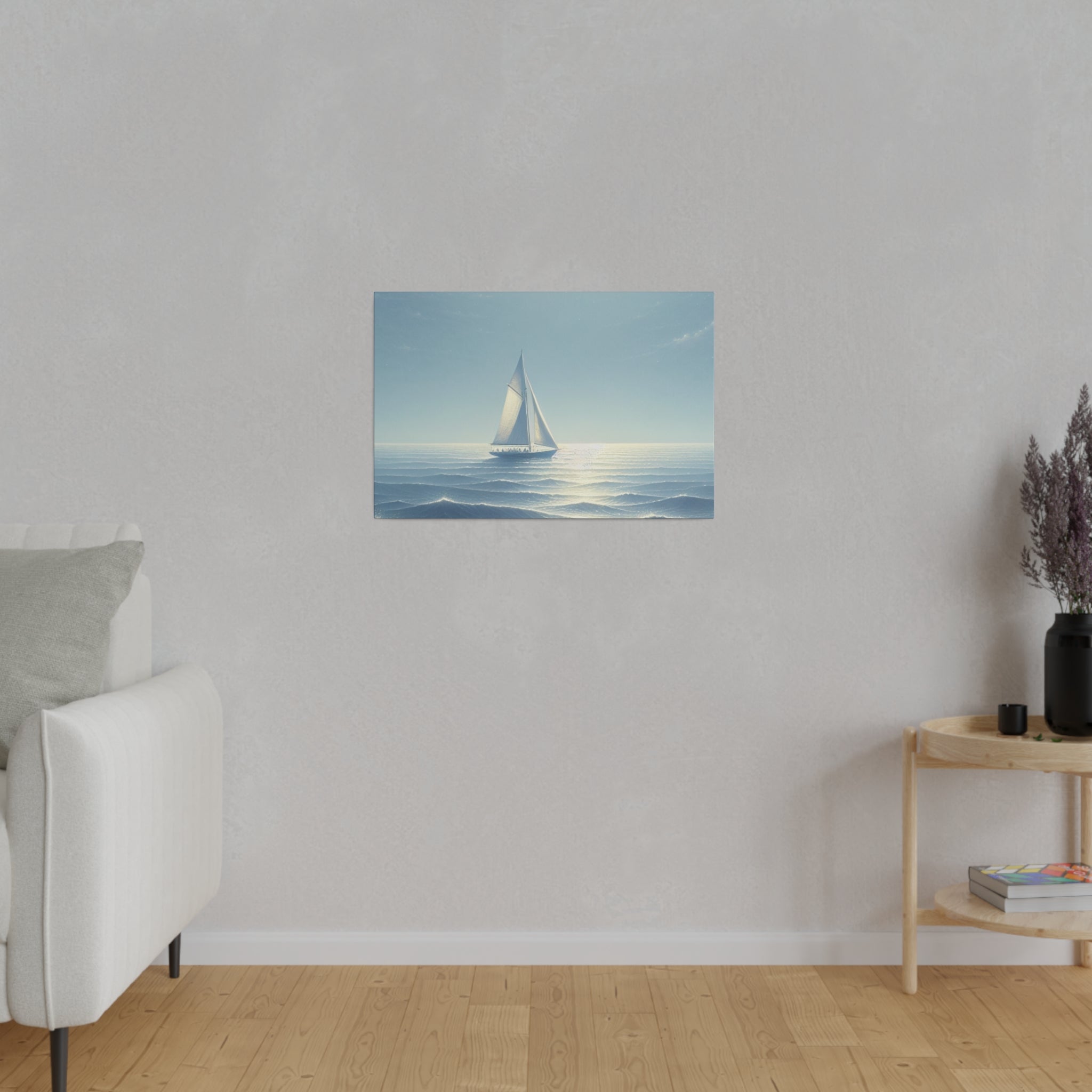 Serene Voyage Sailboat Painting Canvas