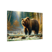 Grizzly in Forest Brook Canvas