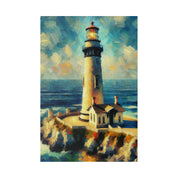 Maritime Mirage Coastal Wall Art Lighthouse Painting Canvas