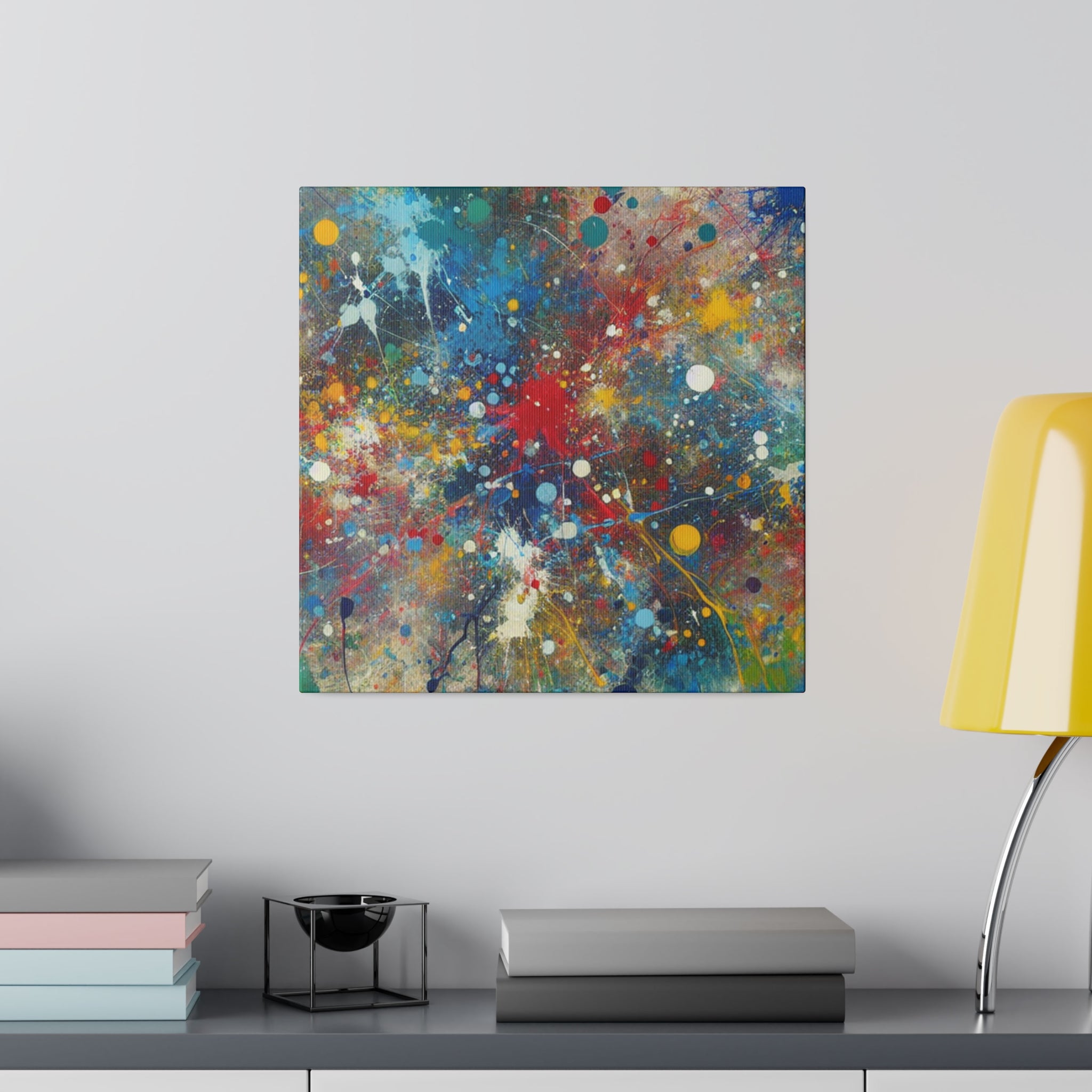 Split Splat Splatter Painting Colorful Abstract Art Canvas