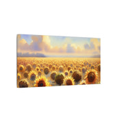 Golden Sunflower Field On Canvas