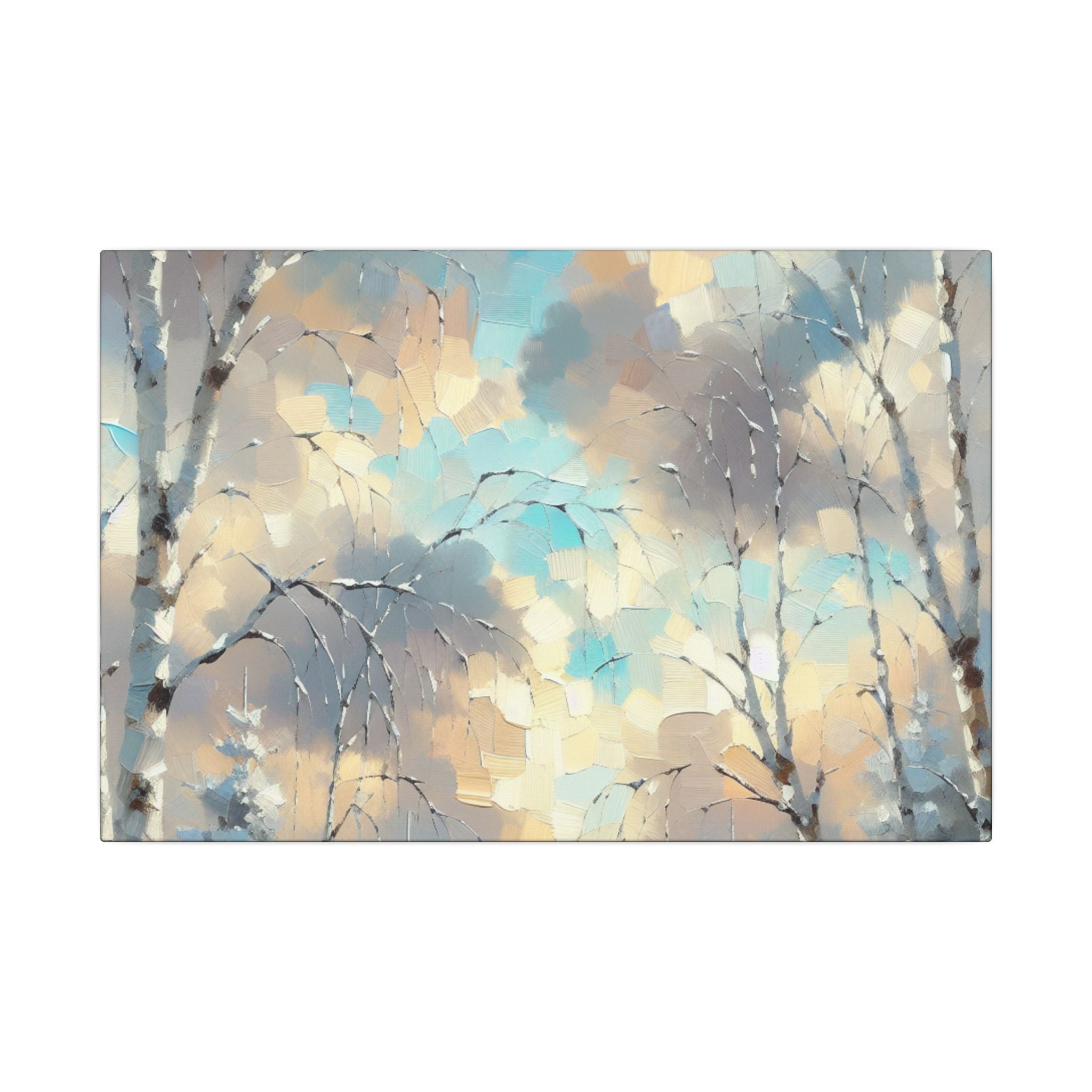 Snowy Birch Branches Canvas