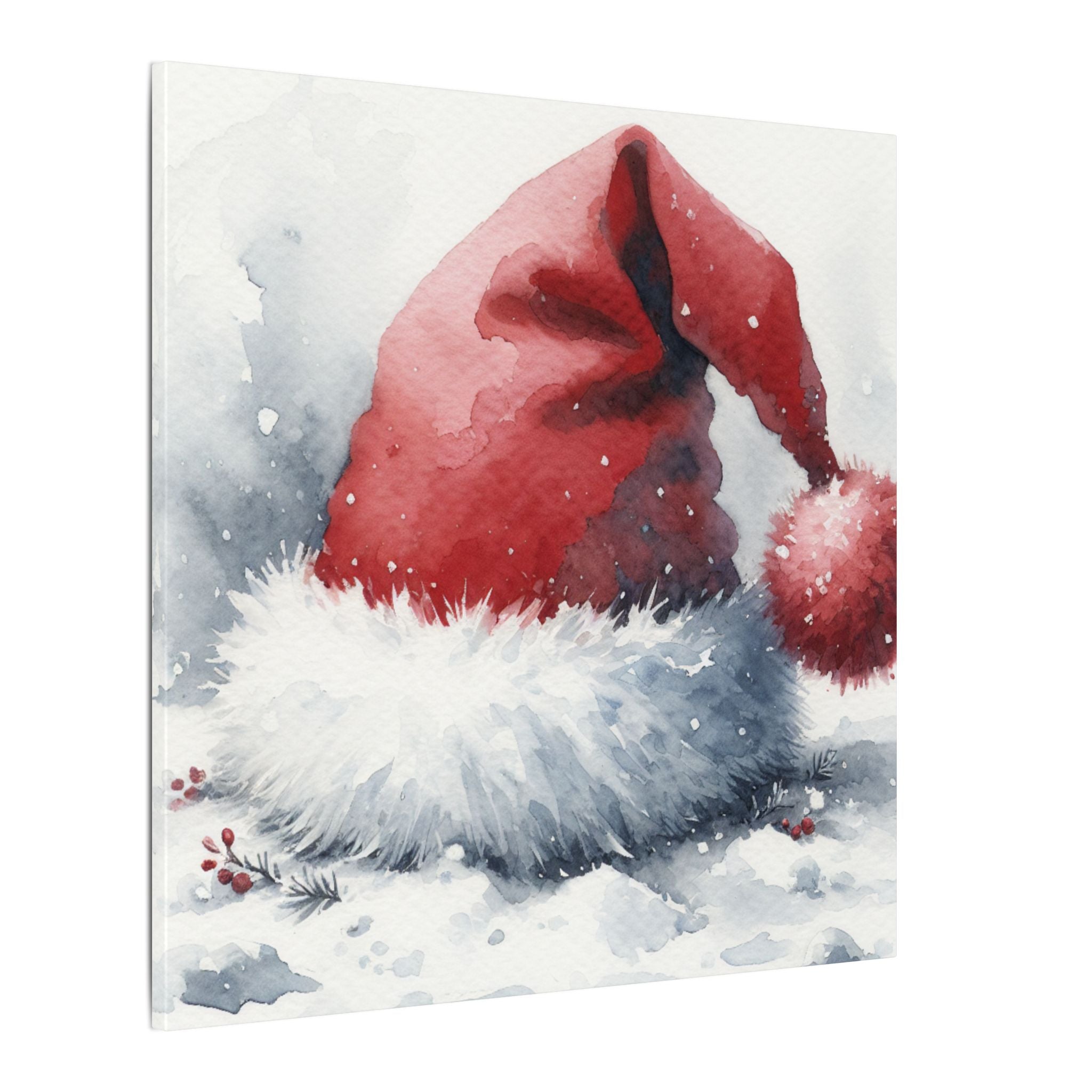 Santa Hat in Snowfall Canvas