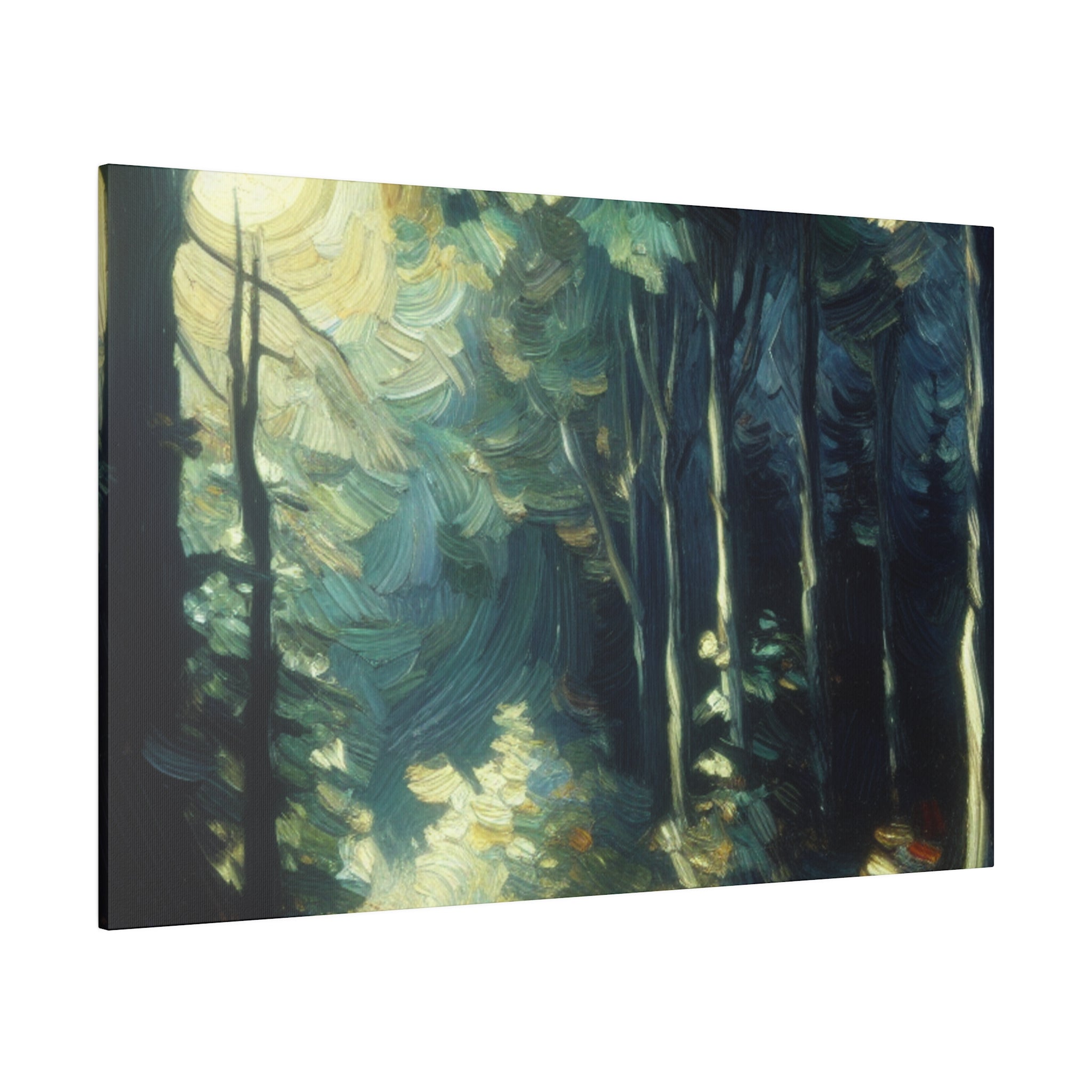 Bright Moonlight Forest Painting Canvas