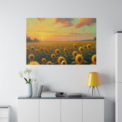 Sunflower Scenery Floral Wall Art Sunflower Painting Canvas