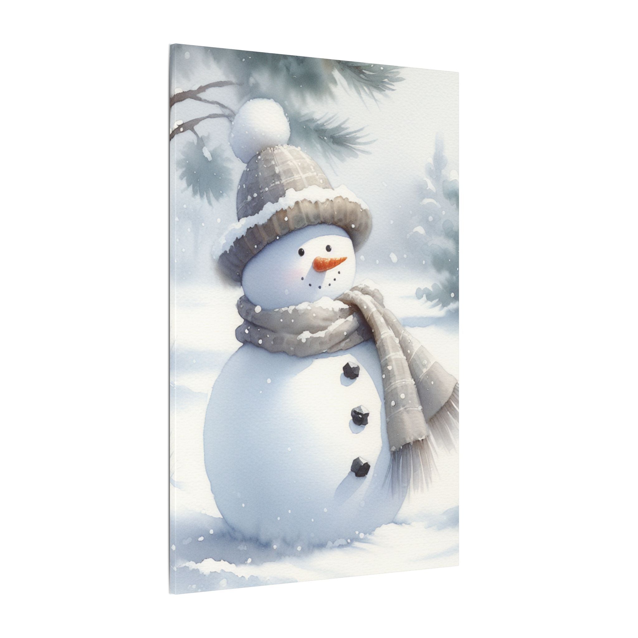 Scarfed Snowman Canvas
