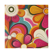 Psychedelic Petals Floral Wall Art 70s Artwork Canvas